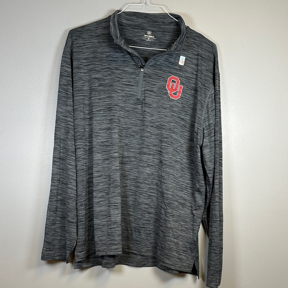 Top of the World Men's University of Oklahoma Quarter-Zip Pullover Size XL